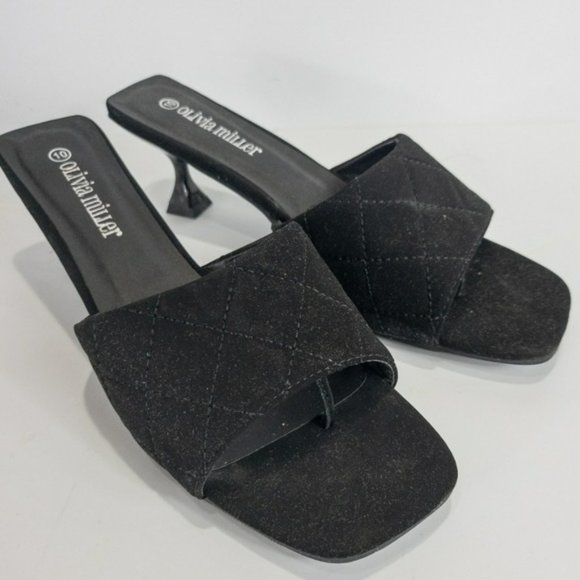 Olivia Miller Honey Camp Slide Sandals Black -10 - Picture 5 of 7